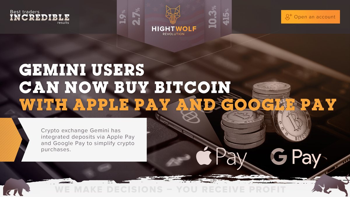 WolfHight's tweet photo. 🤝Major American cryptocurrency exchange Gemini now lets its users purchase cryptocurrencies like Bitcoin (BTC) with Apple Pay and Google Pay.

more: https://t.co/0ACoy1vnSY

#gemini #hightwolf #Googlepay #BTC #ApplePay https://t.co/ALpK5Q4uDy