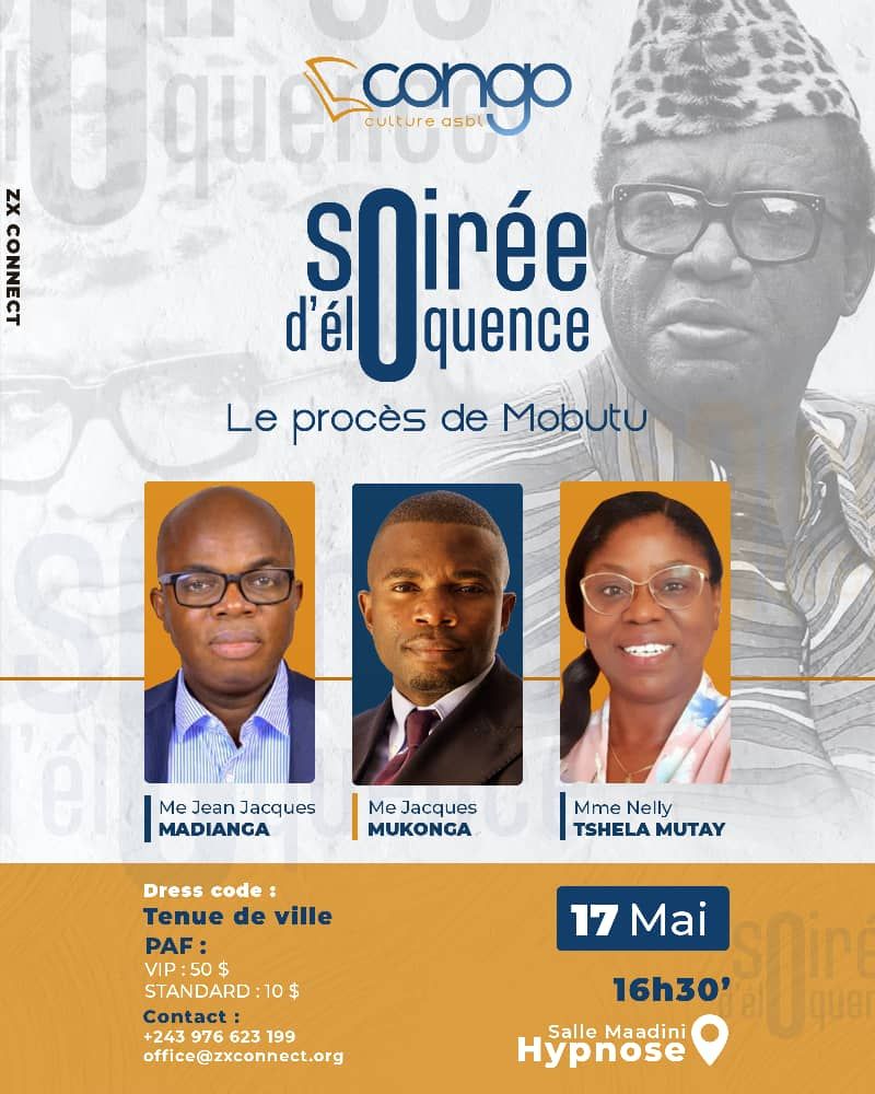 congo__culture's tweet photo. Après le procès de Lumumba et celui de Léopold II , CONGO CULTURE ASBL organise ce 17 Mai la troisième soirée d’éloquence : LE PROCES DE MOBUTU. Une activité intello-culturelle de très haute facture. https://t.co/IWrxcc2MNj