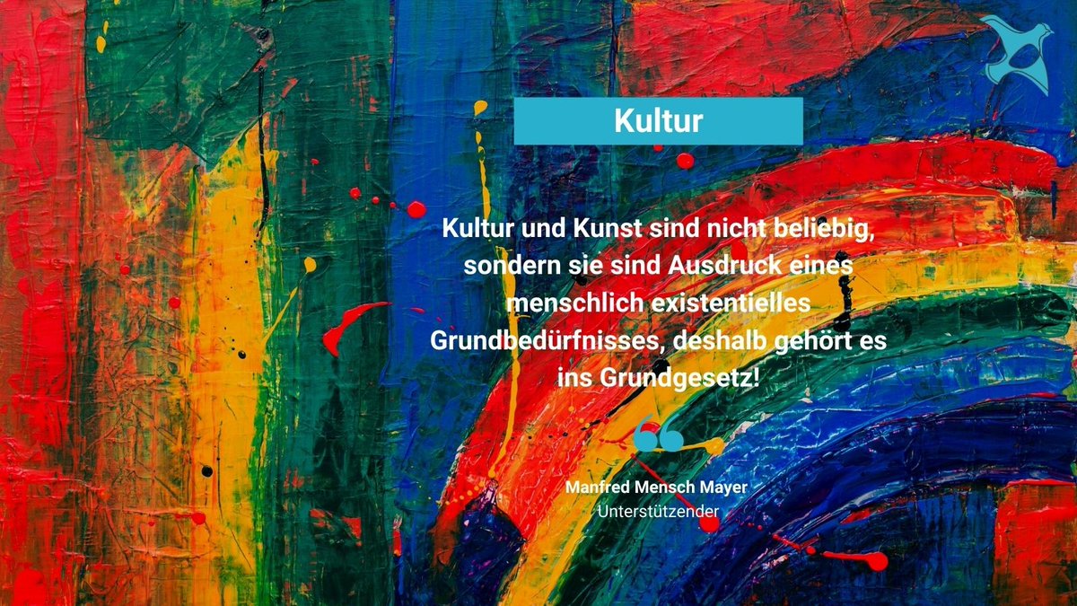 Kunst&amp;Kulturföderungen 🎭 werden als freiwillige Aufgaben der Länder und Kommunen angesehen. 28.500 Menschen wollen genau dies ändern! Sie fordern Schutz von Kultur&amp;Kunst als Grundrecht im Grundgesetz! ⚖️ Weitere Infos findest du unter: openpetition.de/kulturgg ✍️