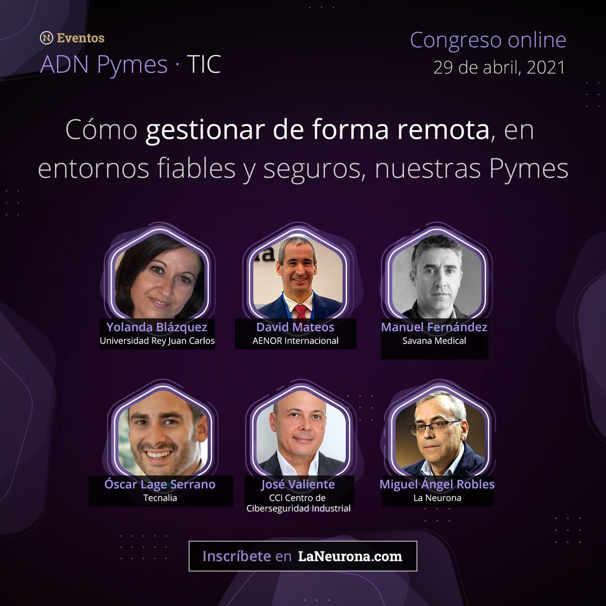 ¡Arranca el evento de #ADNPymes #TIC!👉Cómo gestionar de forma remota, en entornos fiables y seguros, nuestras Pymes
¡Sigue el hashtag #ADNPymes
#pyme #empresas