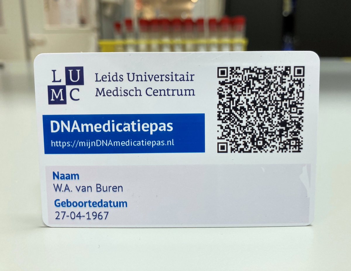 LUMC Leiden (@lumc_leiden) on Twitter photo Onderzoekers van LUMC en <a href="/amsterdamumc/">Amsterdam UMC</a> ontwikkelden de DNAmedicatiepas. Die helpt zorgverleners bijwerkingen van medicijnen te verminderen en hun effect te verbeteren, door kennis van het (versleutelde) DNA-profiel van een patiënt: bit.ly/2PzfY8e Onderzoekers van LUMC en <a href="/amsterdamumc/">Amsterdam UMC</a> ontwikkelden de DNAmedicatiepas. Die helpt zorgverleners bijwerkingen van medicijnen te verminderen en hun effect te verbeteren, door kennis van het (versleutelde) DNA-profiel van een patiënt: bit.ly/2PzfY8e