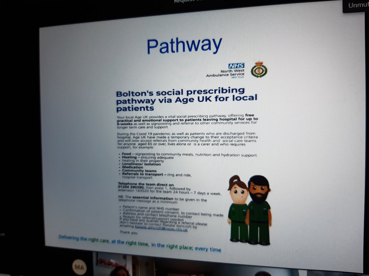 CarolineHargre8's tweet photo. @joyfurnival @powerNHS @AdeleMarkland @NWAmb_QI 
Brilliant session with Natalie yesterday on Social prescribing.. patient stories ..staff feedback...PDSA ... and how we can promote new ideas and drive forward improving patient care...Thanks Natalie...brilliant piece of work 💚💙 https://t.co/XC5LbzQZ7W