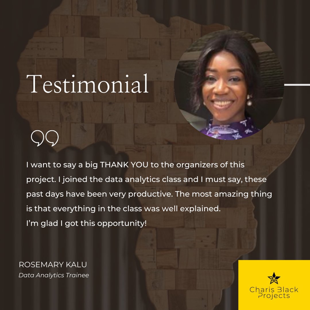 CharisBlackPro's tweet photo. #Feedback from one of our trainees.

#youthempowerment #digitalskillstraining #CBP #charisblackprojects #CBProjects #youthempowerment https://t.co/RnBis9XnjR