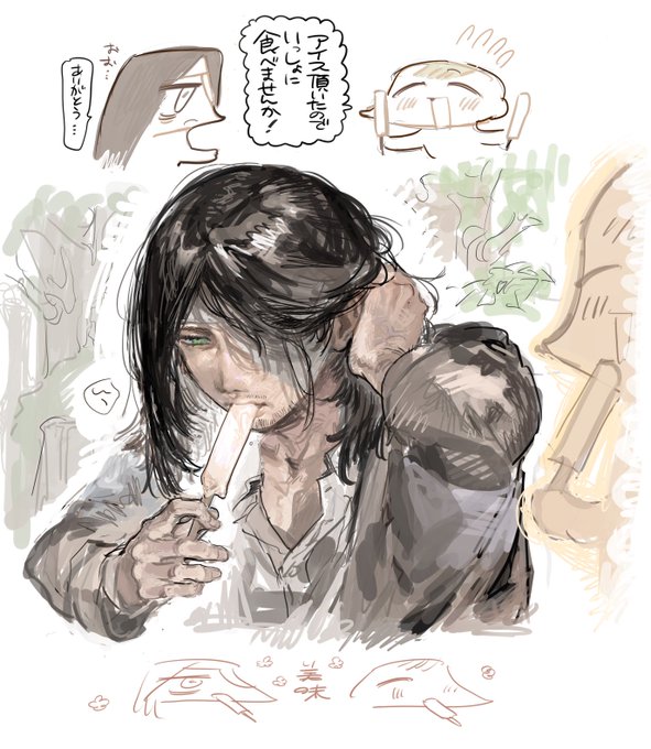 長髪人間が何かを咥える時に片耳に髪をかけるの大好き人 