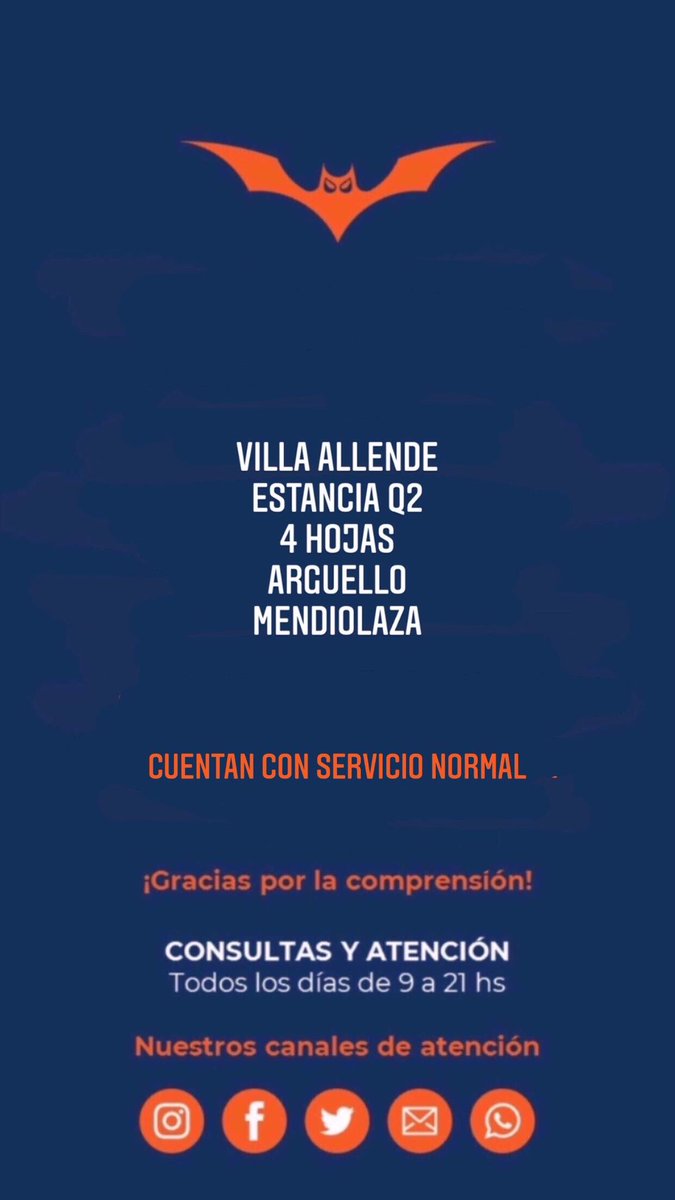 Villa Allende, Estancia Q2, 4 Hojas, Arguello y Mendiolaza; cuentan con servicio normal.