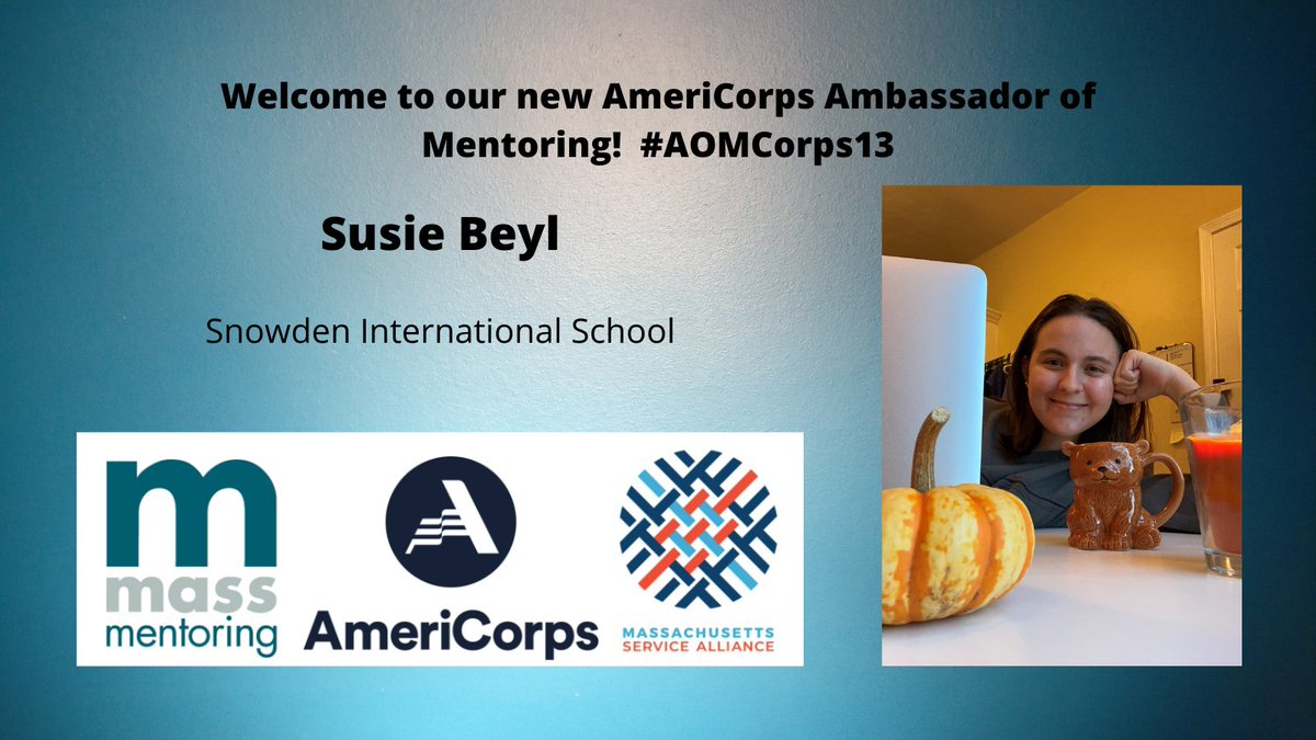 MassMentoring's tweet image. Susie Beyl does an exceptional job serving the students of @SnowdenIntBPS as an @AmeriCorps Ambassador of Mentoring. Apply to become an AAOM here: bit.ly/AAOM2021 #aomcorps13