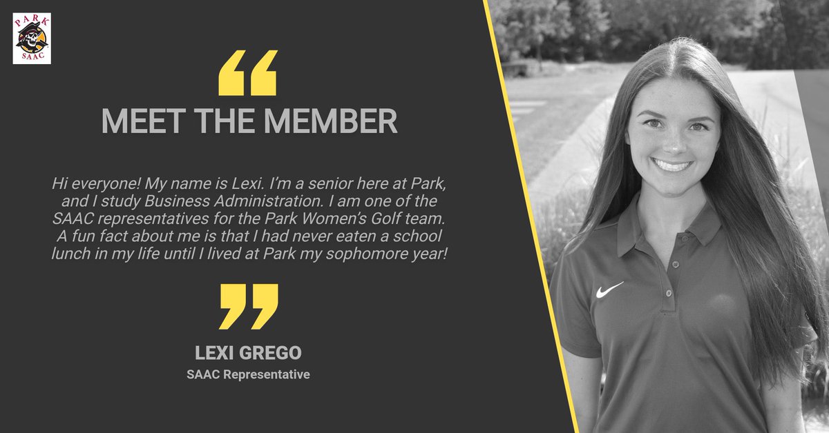 Hey Pirates! 🏴‍☠️ Meet one of your senior SAAC representatives, Lexi Grego! #MeetTheMember #ParkSAAC