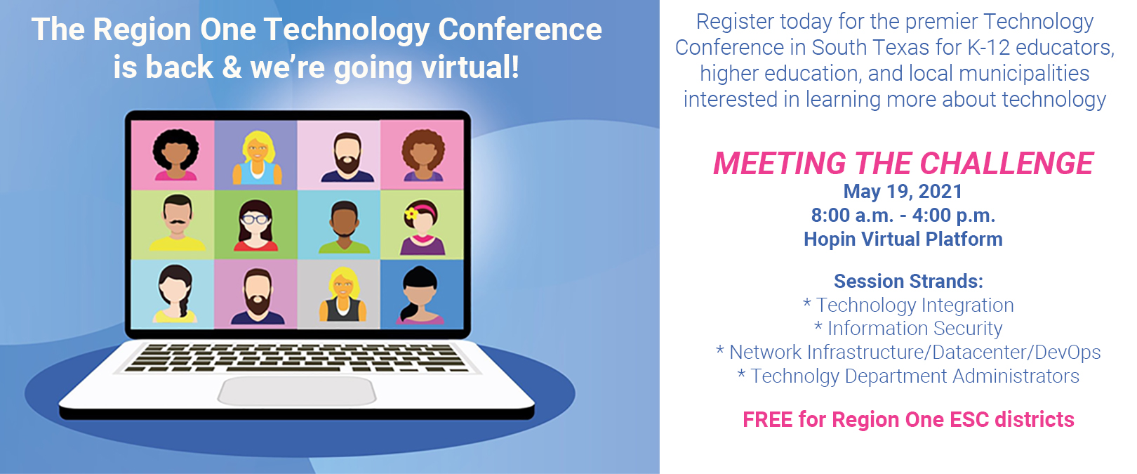 Region One ESC on Twitter "Back & Virtual! Hop on the Hopin platform