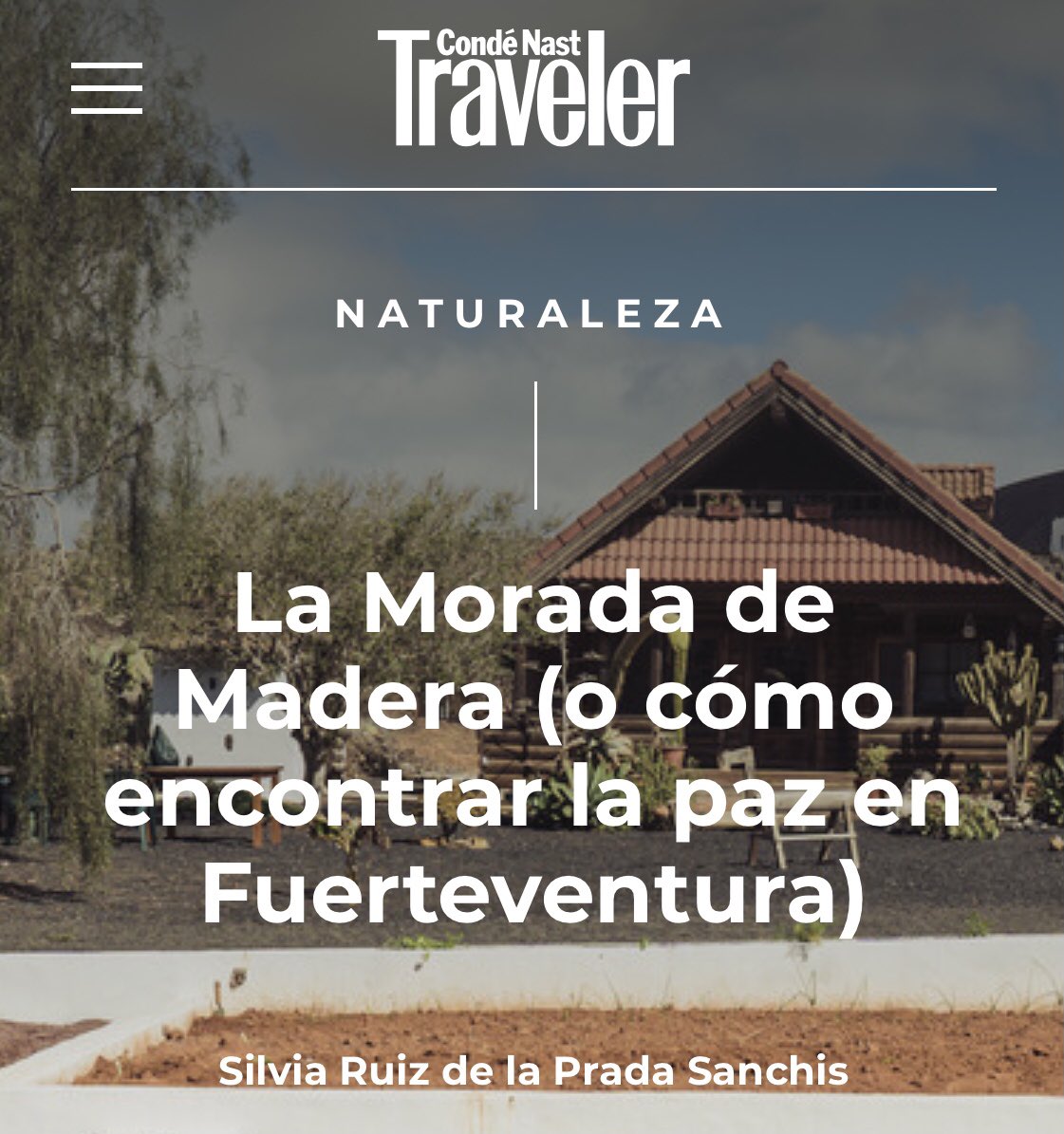 En <a href="/CNTravelerSpain/">Condé Nast Traveler</a> le han hecho un artículo que es portada, a nuestra querida Morada de Madera de Fuerteventura ➡️ traveler.es/naturaleza/art… 😍