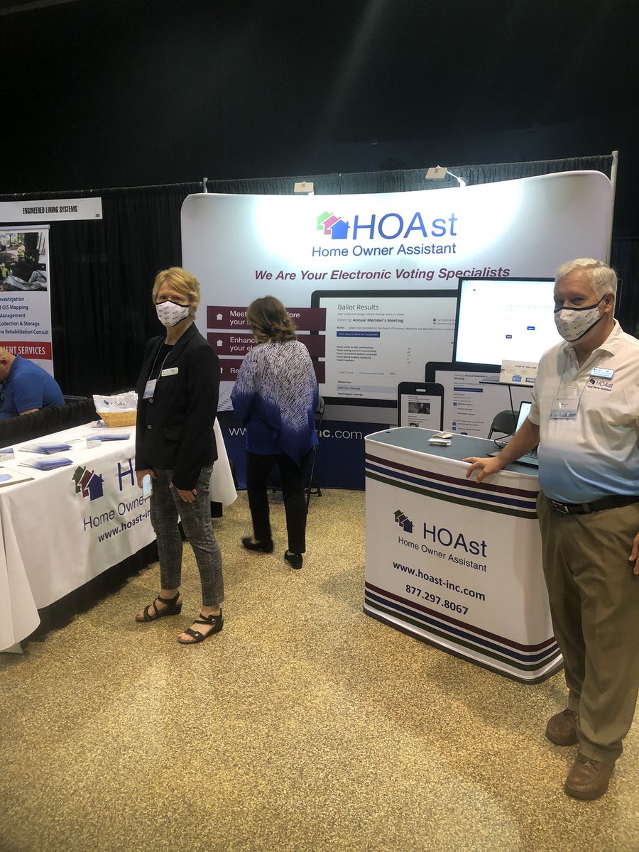 HOAstINC's tweet photo. HOAst is here at the Bradenton Area Condo &amp; HOA Expo. Stop by our booth, #207, to learn more about electronic voting! We’re also teaching a class at 2:45pm on The Election Process in the Digital Age for 1 CEU #ElectronicVoting #HOAexpo #CondoExpo https://t.co/6JUP4GyzYJ