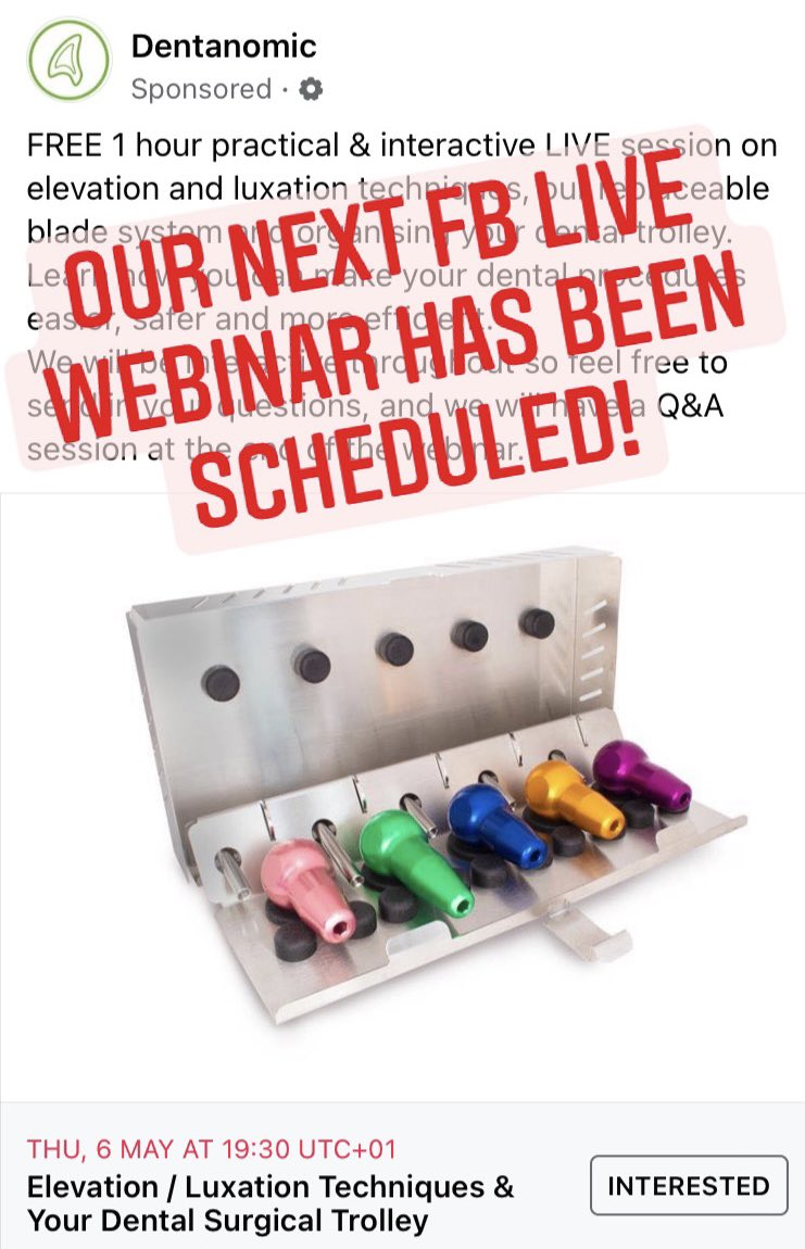 Dentanomic's tweet photo. Just over a week until our next scheduled free Facebook live webinar!
Register your interest by clicking the link below:
https://t.co/HQWk7e2i4J

@EickemeyerUK @Eickemeyer_KG_D @MAIAnimalHealth
#vet #vetnurse #vettech #veterinarian #veterinarydental #vetcpd #veterinaryclinic https://t.co/IGxHCNGgV6