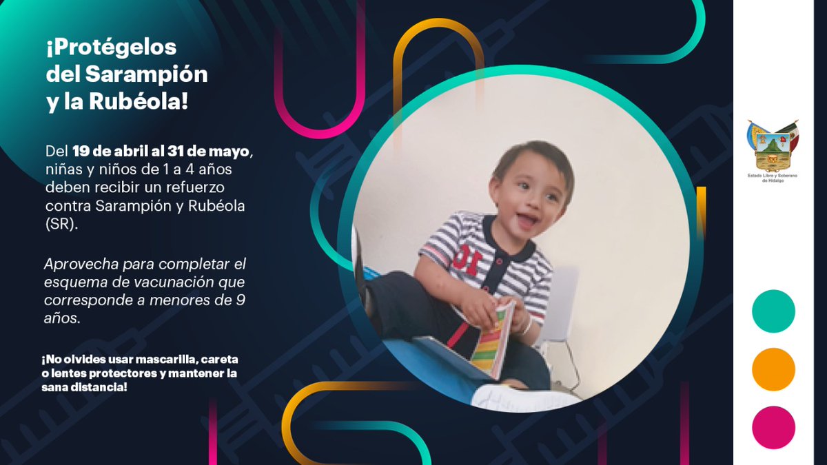 omarfayad's tweet photo. Madres y padres de niños de 1 a 4 años de edad, lleven a sus hijos a vacunar al centro de salud más cercano contra el Sarampión y Rubéola. No olvides la Cartilla de Vacunación, utilizar cubrebocas y mantener #SanaDistancia. https://t.co/wX5Xoq89VB