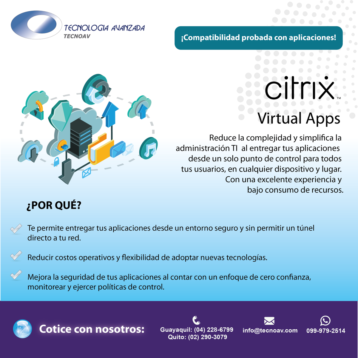 tecnoav's tweet image. #CitrixVirtualApps

maill: 📧 info@tecnoav.com
whatsapp: 📲 099-979-2514

#Tecnoav #TecnologiaAvanzada #Citrix #virtualization #IT #Apps #SeguridadInformatica #Tecnologiadelainformacion #Administracion #Red #Monitoreo #Recursos #SolucionesInformaticas #Sistemas