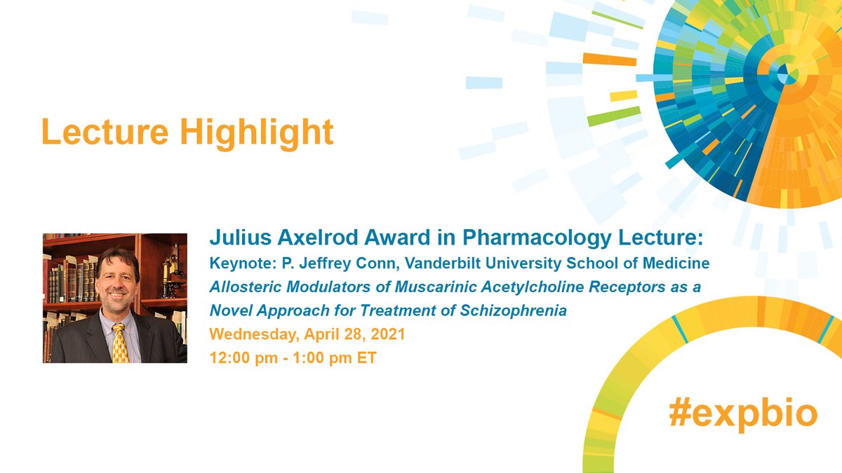ASPET's tweet photo. An hour until our Julius Axelrod Award in Pharmacology Lecture with P. Jeffrey Conn at 12 pm ET - make sure you've got it on your calendar #ASPET21 #ExpBio: https://t.co/tnjFVf48kY https://t.co/D3Rf3qnuLo