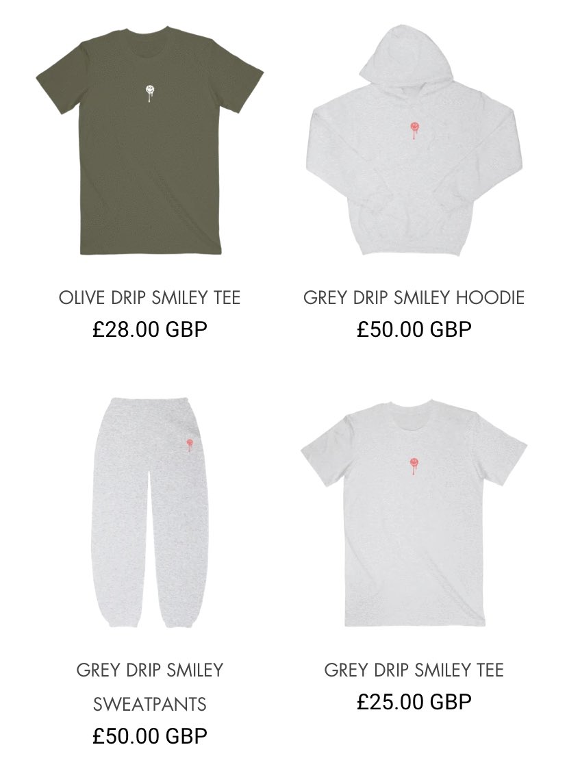 Grey Drip Smiley Tee – Louis Tomlinson Merch