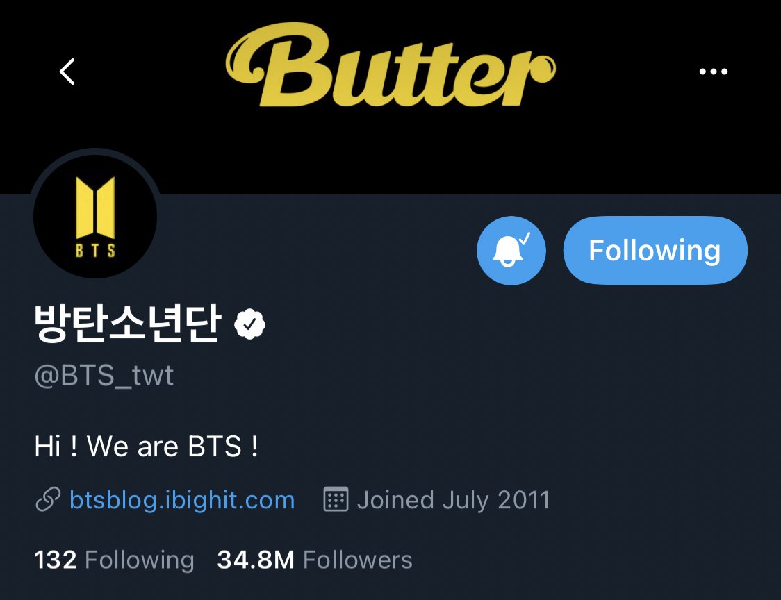 New layouts for  @BTS_twt and  @bts_bighit for  #BTS_Butter  !• BTS gained ~4.7 million followers since their first layout change for BE (Oct 2020) and ~4.2 million twt followers since their last twt layout change (Nov 2020) w concept pics for BE