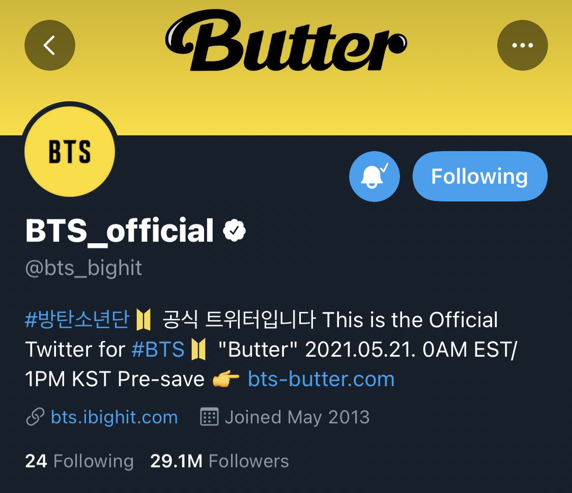 New layouts for  @BTS_twt and  @bts_bighit for  #BTS_Butter  !• BTS gained ~4.7 million followers since their first layout change for BE (Oct 2020) and ~4.2 million twt followers since their last twt layout change (Nov 2020) w concept pics for BE