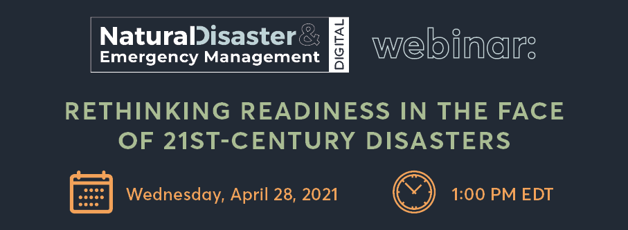 columbia_ncdp's tweet photo. Join us today for a webinar at 1:00 PM EDT with @NDEMExpo and @jeffschlegel discussing #RethinkingReadiness in the Face of 21st-century Disasters
Register here ➡️: https://t.co/HpJtOAGITL https://t.co/huw5pf6WYM