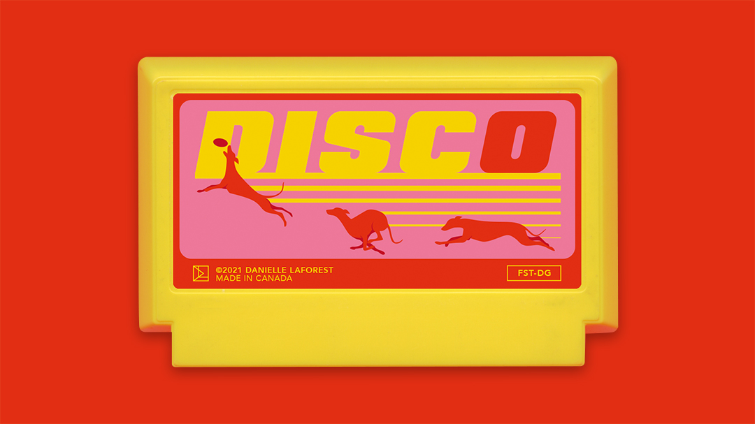 dlaforest_'s tweet photo. This year’s #famicase entry: DISCO 🥏

Enter the world of freestyle flying disc competition. Compete against legendary dogs in fast-paced rhythm challenges and show off your moves. Can you and your dog hit the beat? 

@meteor_club
 #famicase2021 #わたしのファミカセ展2021 https://t.co/ioFXV5cYNh