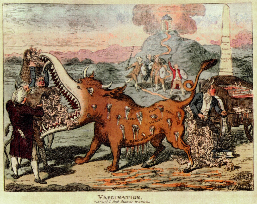 PublicDomainRev's tweet photo. New Essay — “The Mark of the Beast”, Erica X Eisen on the Victorian anti-vaxxer movement which sprang up in response to the first ever vaccine: https://t.co/epEi81NthZ https://t.co/iedwGXnkgU