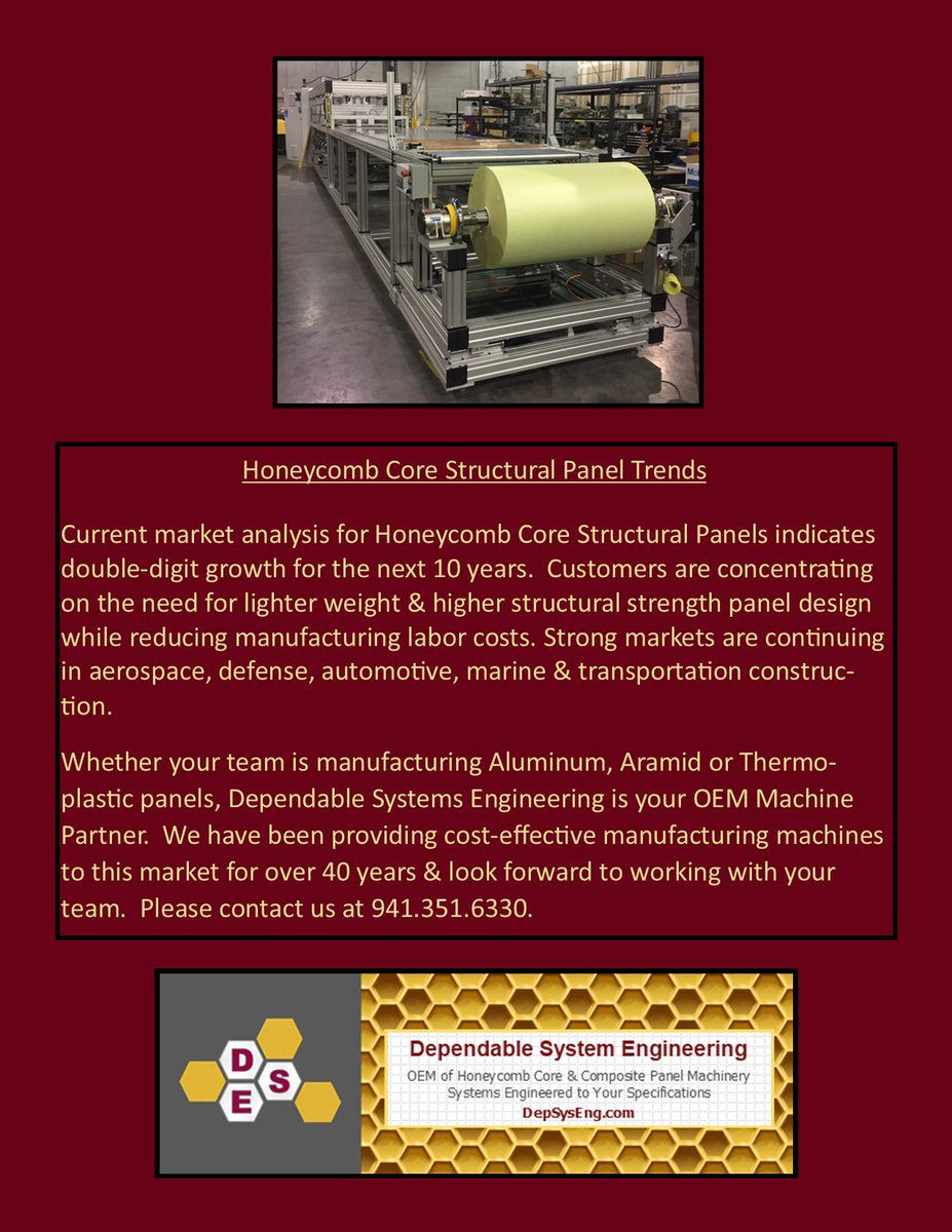 DepSysEng's tweet image. Market Trends for Honeycomb Core Structural Panels #Aerospace, #Aviation, #AluminumPanels, #MarineIndustry, #OEM, #Machinery, #MarketTrends, #Thermoplastic, #AramidPanels, #LightweightStructuralPanels, #DependableSystemEngineering
