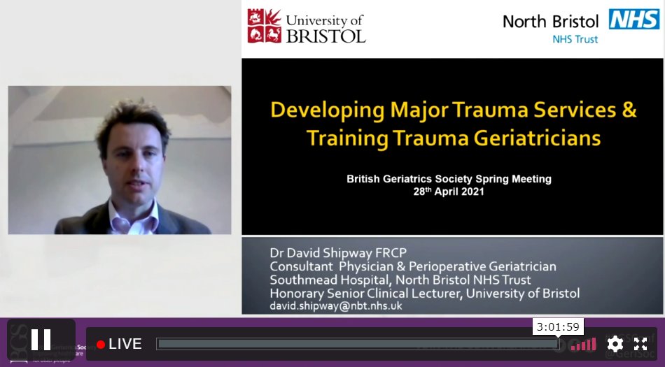 'Developing Major Trauma Services &amp; Training Trauma Geriatricians' with Dr David Shipway #BGSconf