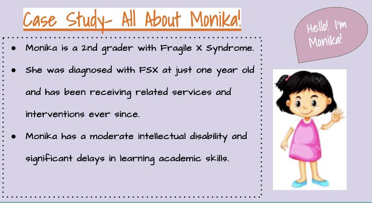 misspasterick's tweet photo. 👀 Sneak peak at @MsLupo29 &amp; my presentation for our special ed class today! Over the last few weeks we’ve been working on a case study for our hypothetical student Monika. Can’t wait to present! https://t.co/sKaflQMhy4
