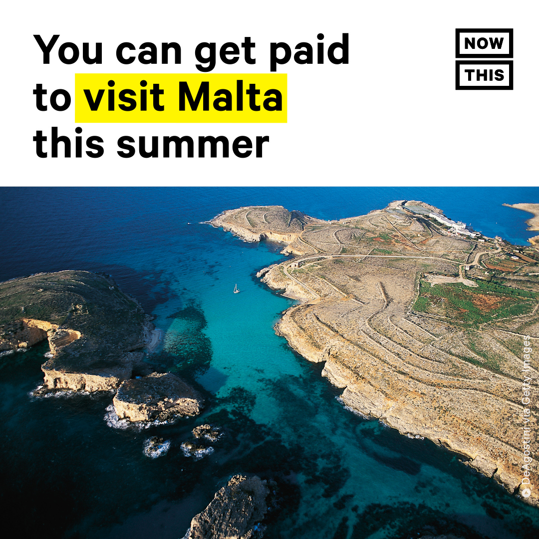 nowthisimpact's tweet photo. Malta will pay you to come vacation there. The small Mediterranean island country is placing $4.2M toward enticing people to visit in order to revive its tourism industry this summer. https://t.co/Zv41FjGZzJ