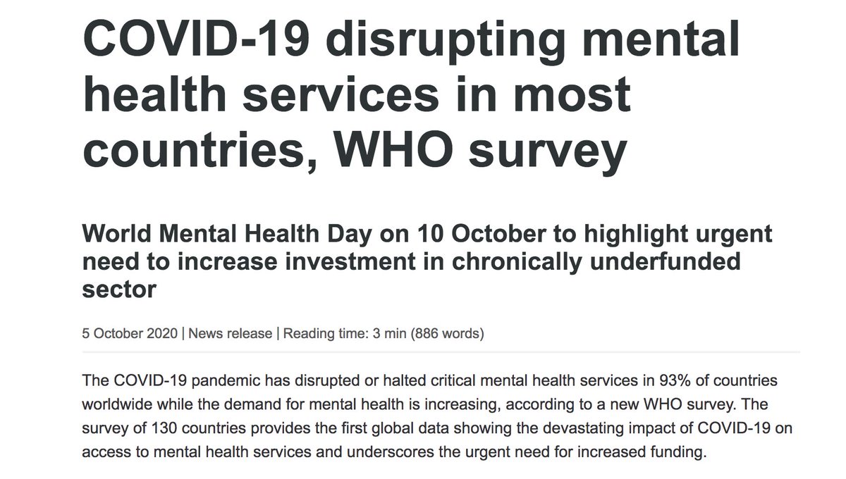 Mental health tailwinds are strongCovid-19 has brought with it isolation, anxiety, depression. These statistics are rising as the Pandemic lengthensMore frighteningly, the Pandemic has disrupted mental health services globallySee below worrying attachments..