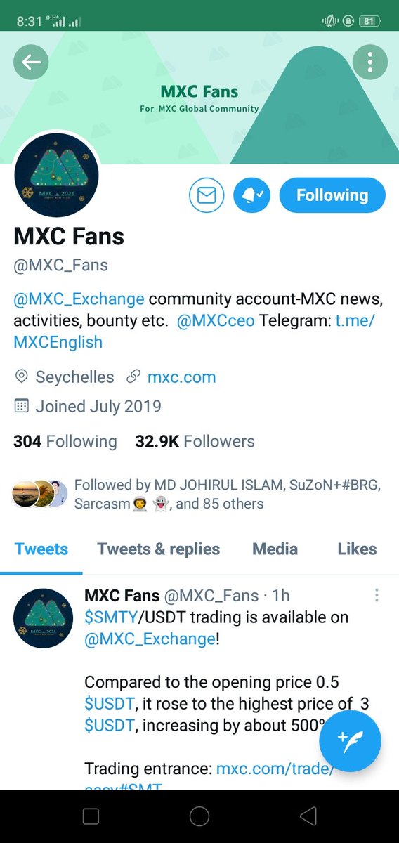 janujlikari's tweet photo. @MXC_Fans @MXC_Exchange @bridge_oracle It's great wow so big Giveaway Thanks Iam so happy for this big Giveaway 💖
@smdeb1
@khaledtopu
@nujhat55
Friends Don't miss big Giveaway.
All task Done
LIKE ✅
Fellow ✅
Retweet ✅
Tag friends✅
#All_task_Done✅ good Lucky every on🎉🙏 https://t.co/tVqhPcEi4L