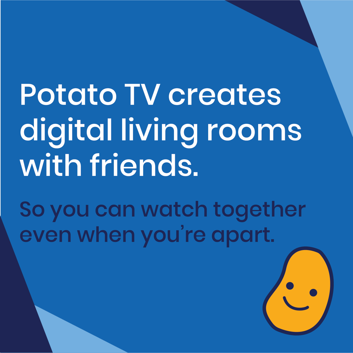 thepotato_tv's tweet photo. Only 2 days until Potato TV opens to everyone! Join the waitlist now or download the app this Friday, 4/30, to kickback with friends and share reactions and recommendations. https://t.co/ssfSa0Eb2F