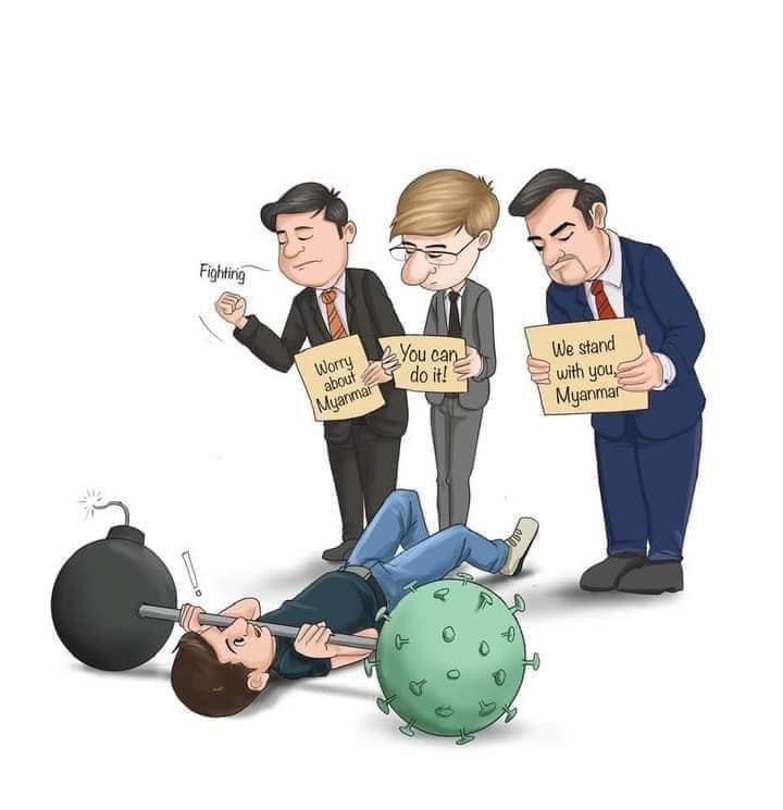 KhinZarPhyu2's tweet photo. Bitter truth 😣
#WhatsHappeningInMyanmar 
#Apr28Coup https://t.co/bXyBQslCEA