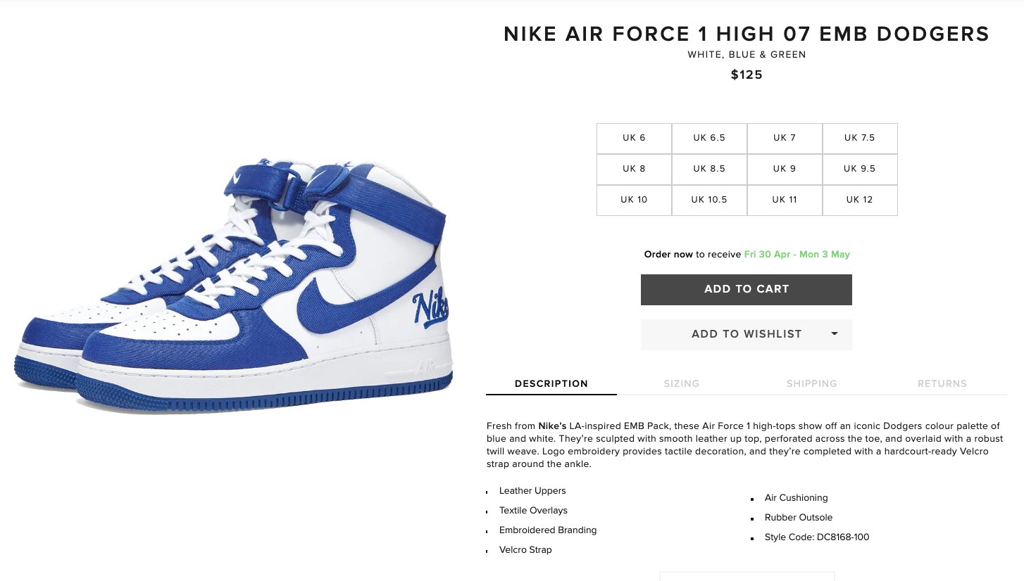 air force 1 emb dodgers