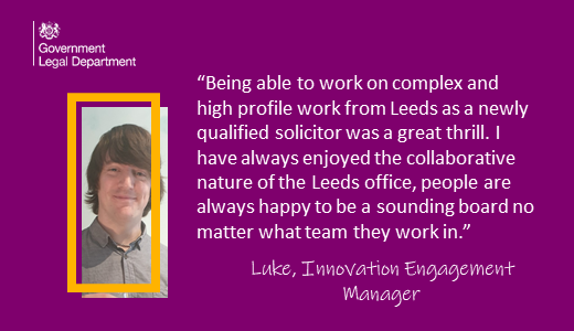 Last year Luke, a Leeds based GLD solicitor, moved from the Commercial Law Group into the role of Innovation Engagement Manager. The role sees him take innovation ideas to reality, working to professionalise and modernise all aspects of our service. #CareerStories