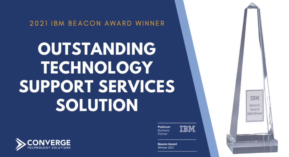 Think Innovation. Think Converge Enterprise Cloud for IBMi &amp; AIX. Converge is honored to announce that it is the 2021 IBM Beacon Award winner for Outstanding Technology Support Services Solution. To review further details, please read here. lnkd.in/dxGcEN8