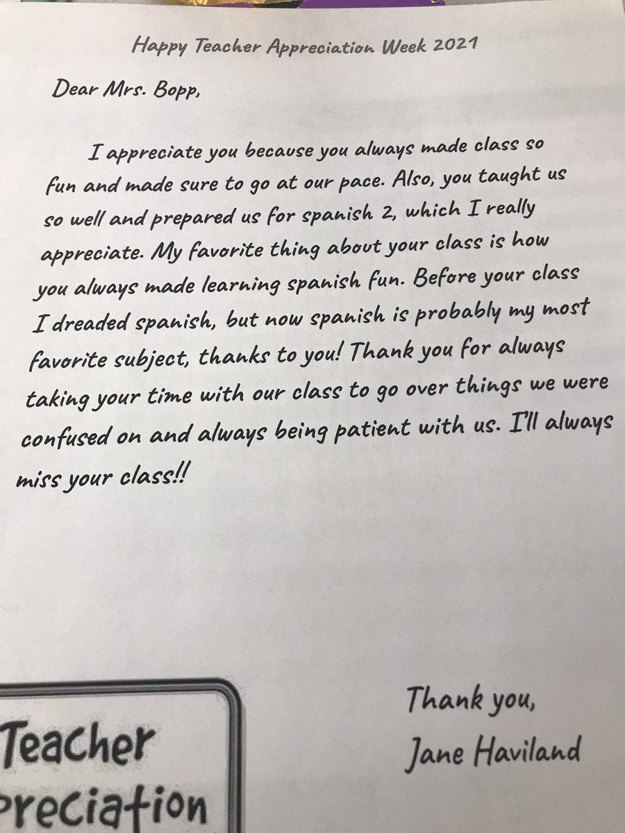 What a wonderful surprise and much needed boost!  #teacherlife #lovemystudents