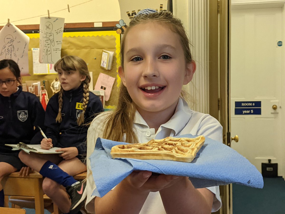 StNicholasFleet's tweet photo. This morning was WAFFLE WEDNESDAY for Year 5! The pupils made a super job of taking orders and everyone helped in a production line to put toppings on and serve them. It was great fun! #wafflewednesday #stnicksfun https://t.co/iHMl9ZsVsp