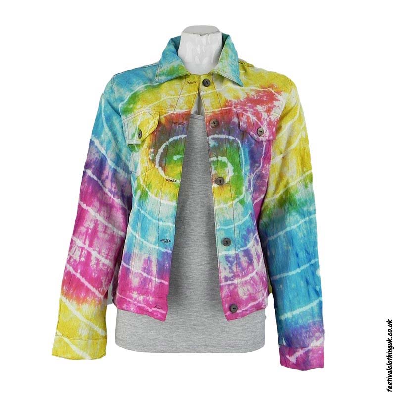 these funky tie dye thin cotton jackets are great for sizes UK 8-14 (3 sizes) festivalclothinguk.co.uk/product-catego… #festivalclothing #Festivalseason #festival #festivals #festivalclothes #clothing #handmade #tiedye #hippie #HIPPY