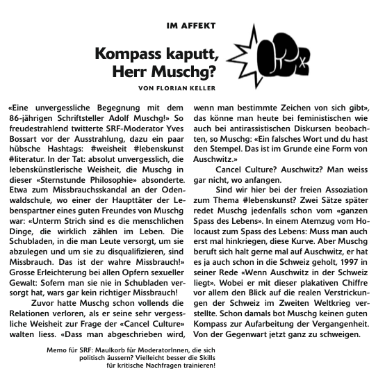 Wochenzeitung's tweet photo. Kompass kaputt, Herr #Muschg
Von @Kellerflo https://t.co/1JPqSKc1aQ