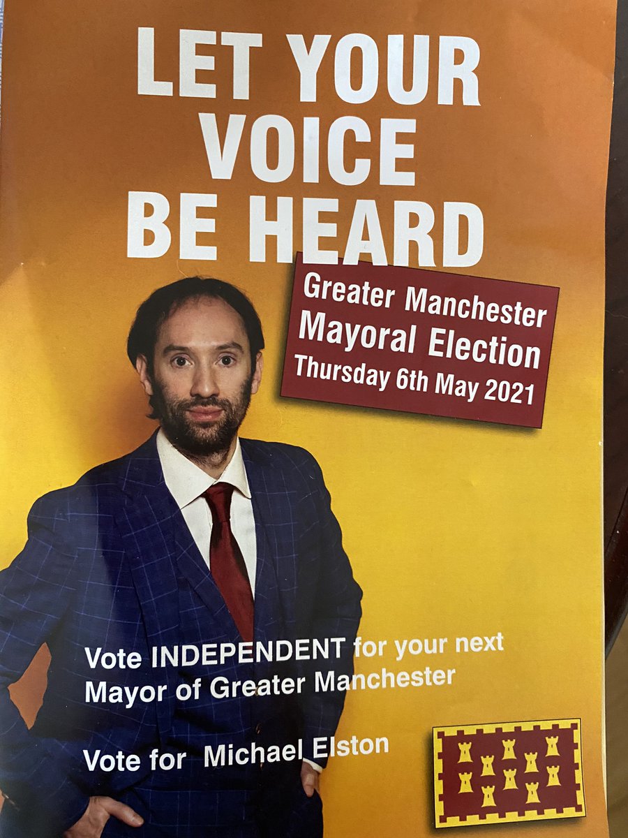 Received my first and, so far, only bit of election campaign literature through the door a couple of days ago.A man called Michael Elston standing for GM Mayor. Nothing too unusual there, surely?