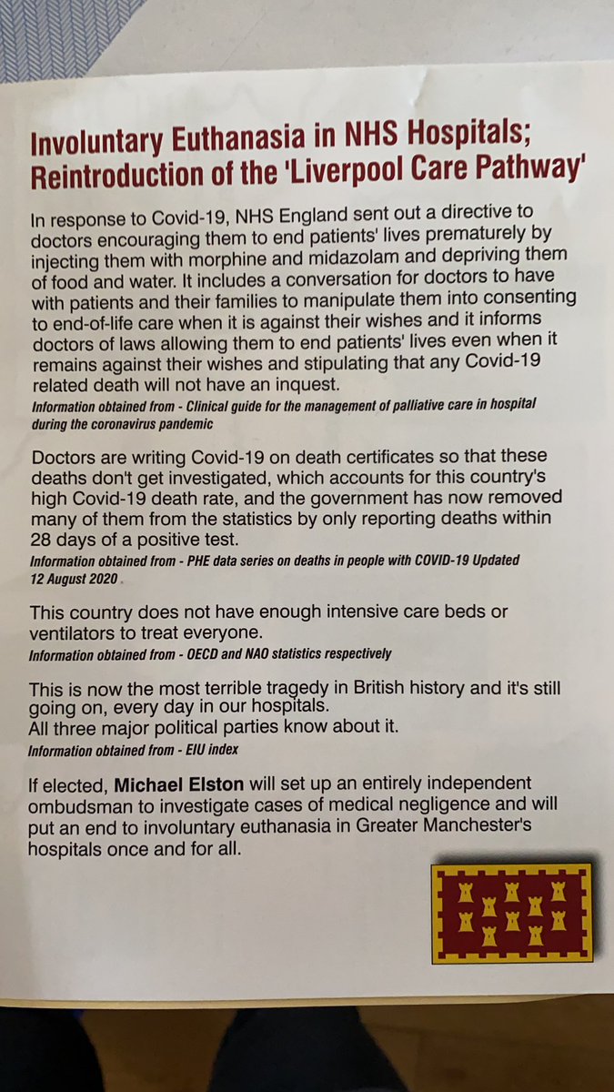 But there’s more!“Involuntary Euthanasia in NHS Hospitals”This is an odd mix of conspiracy theories, some of them seem to be downplaying COVID, others just accusing doctors of murder?He also randomly points out a national shortage of IC Beds and ventilators.
