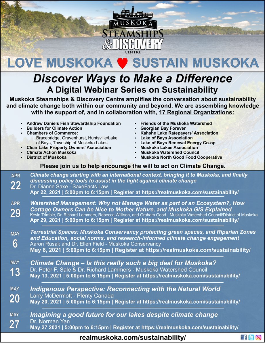 Register for the Love Muskoka ♥ Sustain Muskoka Digital Webinar Series today at realmuskoka.com/sustainability 

#muskoka #sustainability #webinar