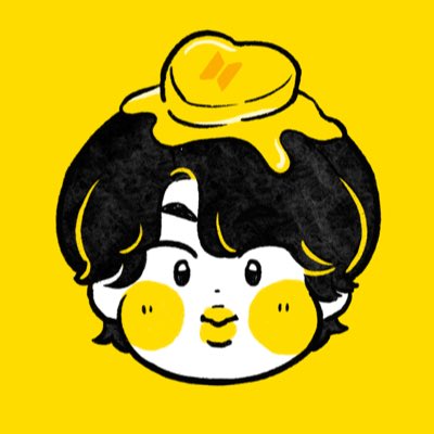 solo object on head yellow theme yellow background food on head black hair simple background  illustration images