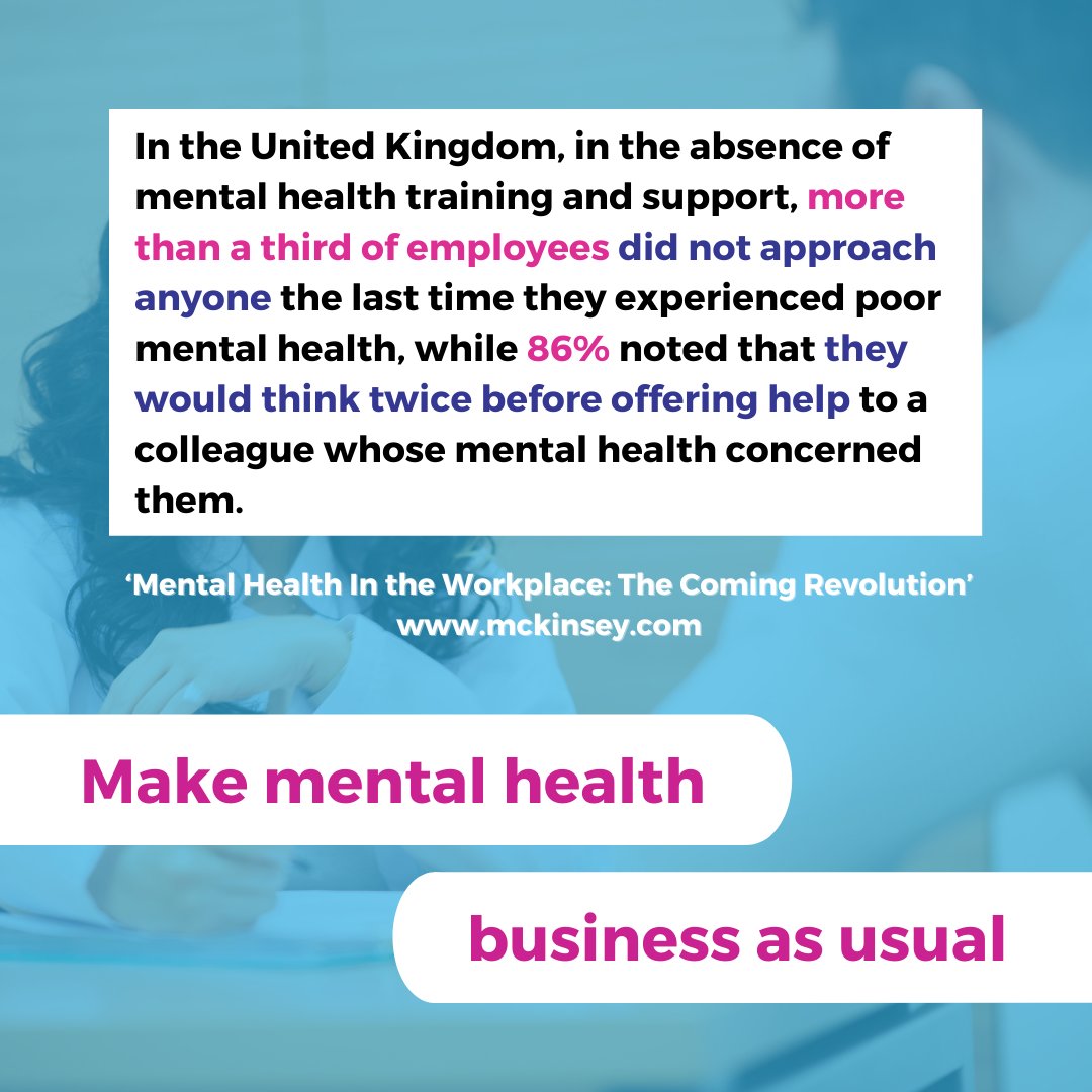 ImagineHealth's tweet image. We can't deal with mental health problems by denying they exist. Be the person to establish a positive attitude to #MentalHealth in your work place - get in touch with us at Imagine Health and we can deliver a bespoke programme of training/support materials for your team.