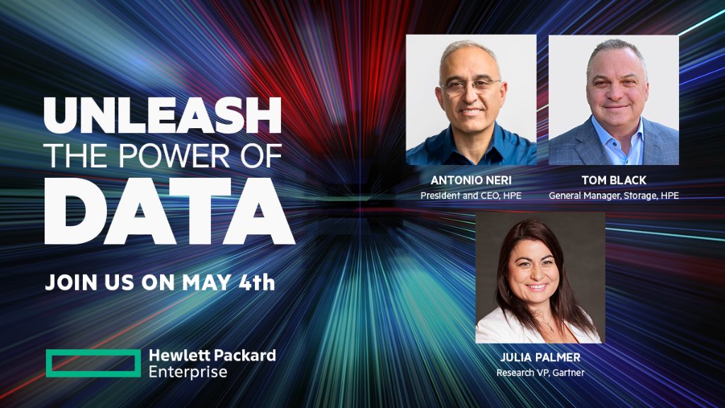 HPE_Storage's tweet photo. Join Gartner VP Julia Palmer and HPE’s Antonio Neri and Tom Black May 4, 8am PDT /5pm CET, as they unveil a new vision for data that helps customers unleash the power of their own data &amp; accelerate data-driven transformation from edge to cloud. #HPEStorage https://t.co/YBO7tcFq1H https://t.co/3aVli0jqrl