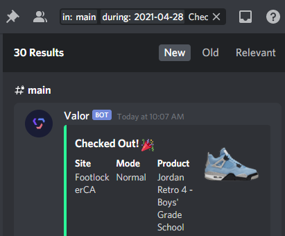I wasn't even home, could have had so many more. All thanks to the one and only bot anyone needs. 

Bot: <a href="/ValorAIO/">Valor</a> 
Group: <a href="/TheNorthCop/">TheNorthCop</a> 
Proxies: <a href="/DinoProxies/">Dino Proxies</a>