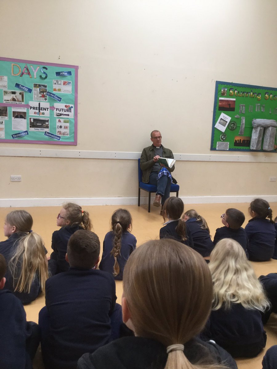 BeedonSch's tweet photo. It’s so good to be taking small steps back towards the things we used to take for granted.  Today, we were pleased to welcome John back for a school bubble assembly from 2m away. @EDownlandChurch https://t.co/ene6oyKqcz