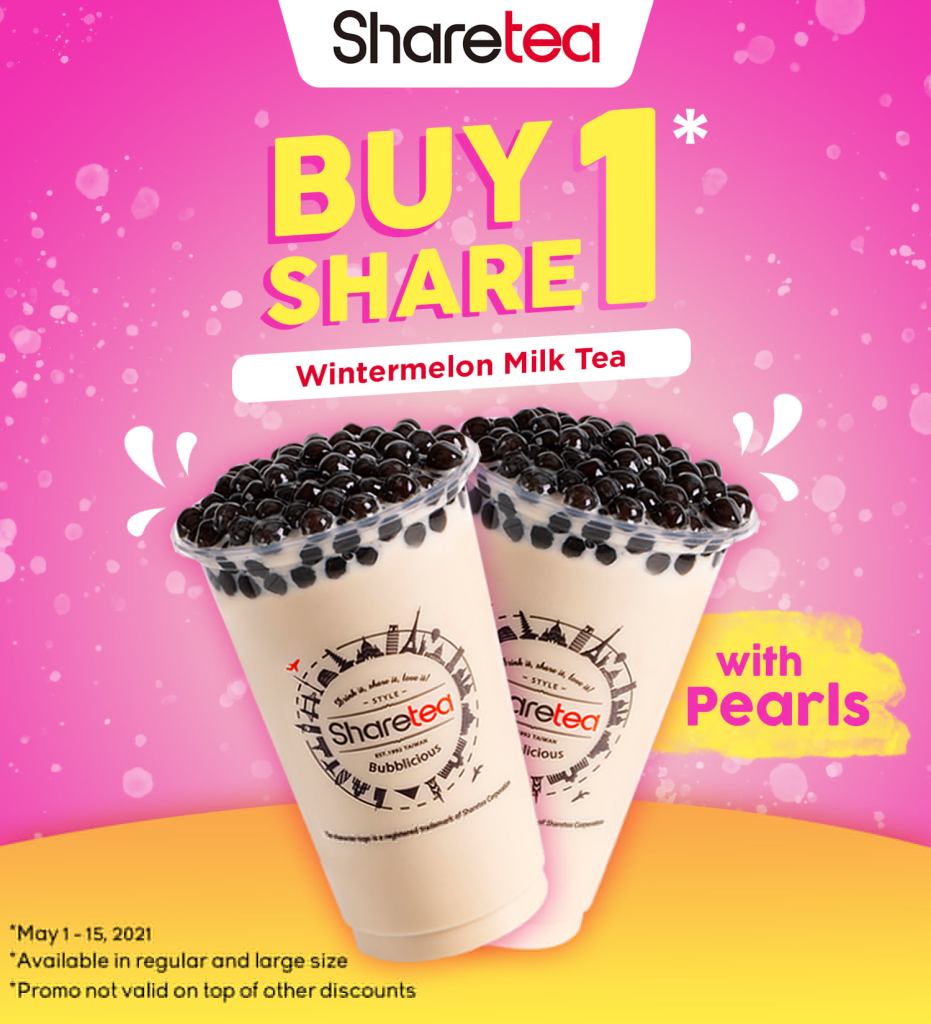 Twice the fun! Enjoy two cups of Wintermelon Milk Tea from May 1 to 15, 2021.