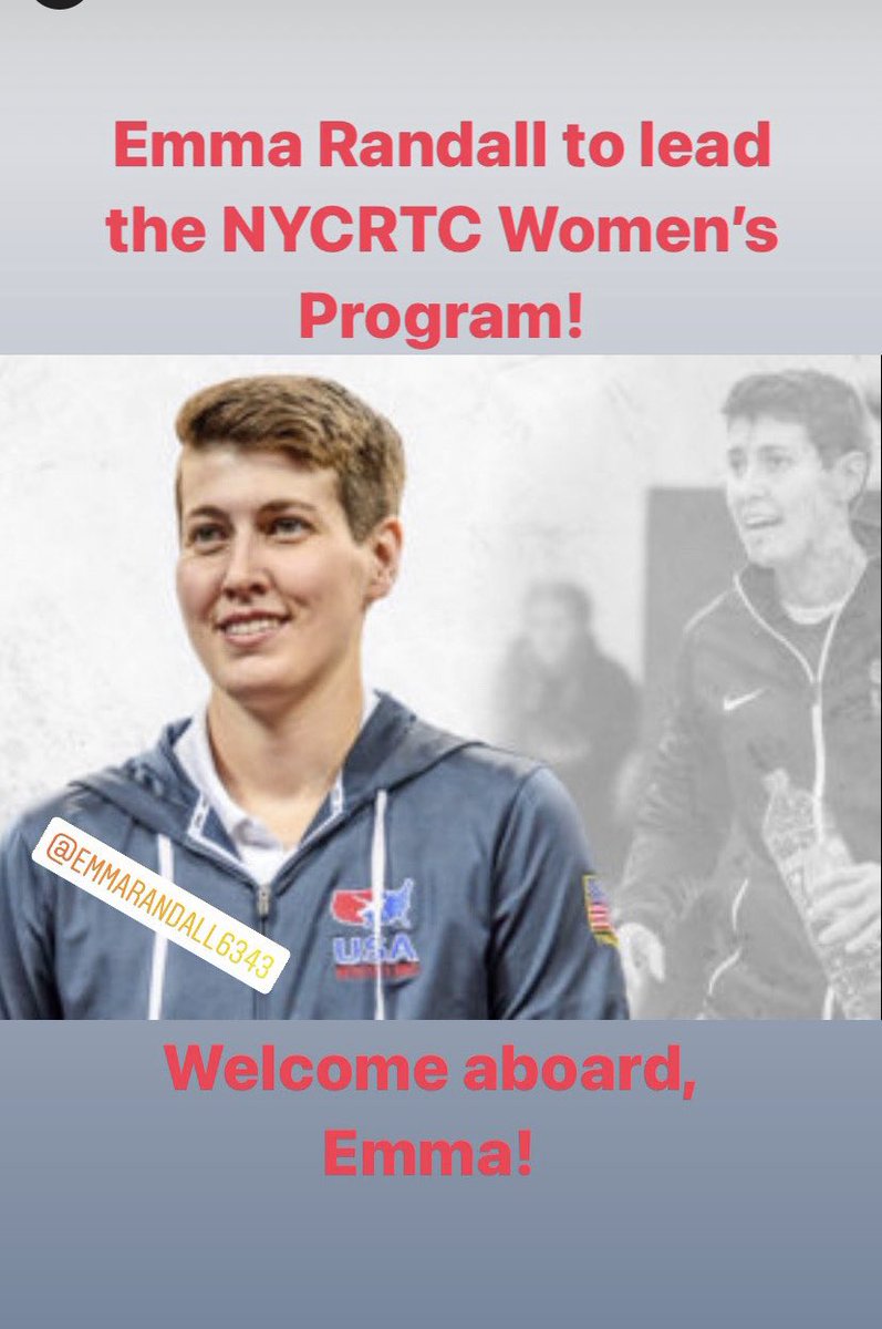 The NYCRTC gets a great one - hires EMMA RANDALL to head up the NYCRTC Women’s Wrestling Program. Welcome, Emma!