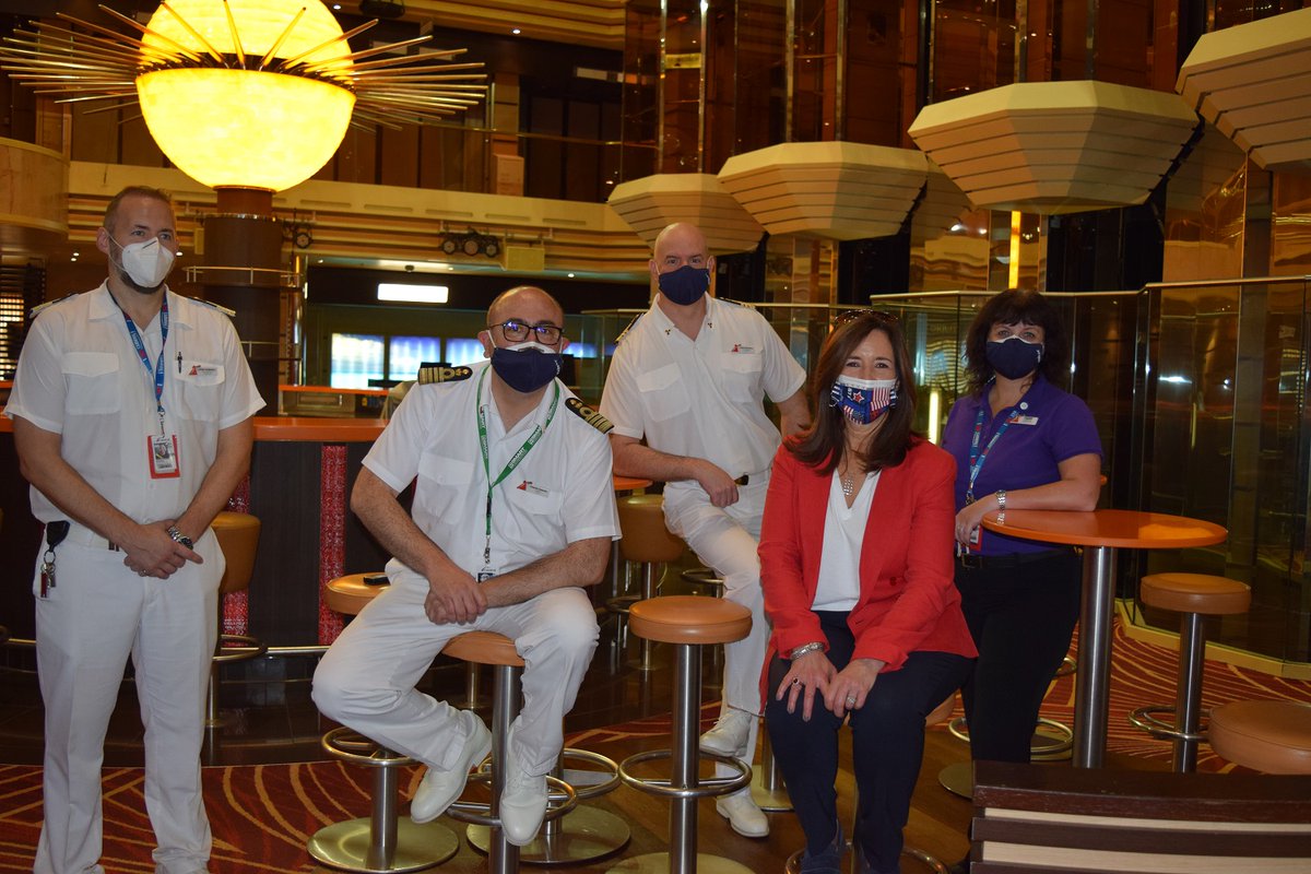 Walking on Sunshine – Carnival President Christine Duffy Visits First Carnival Cruise Line Ship Since Pause in Operations  carnival-news.com/2021/04/28/wal…